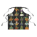 Halloween Frankenstein Character Grid Apron — Novelty Costume Cooking Apron - Dark Sky Outpost