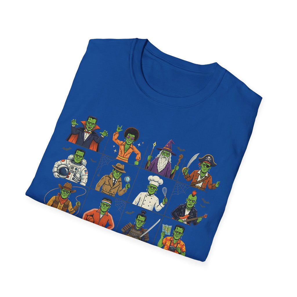 Halloween Monster Mugshot T-Shirt — Cute Retro Costume Characters Grid Tee - Dark Sky Outpost