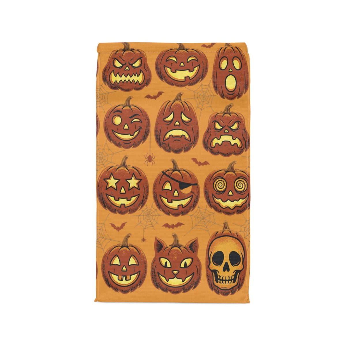 Halloween Pumpkin Lunch Bag — Spooky Jack-O'-Lantern Insulated Tote - Dark Sky Outpost