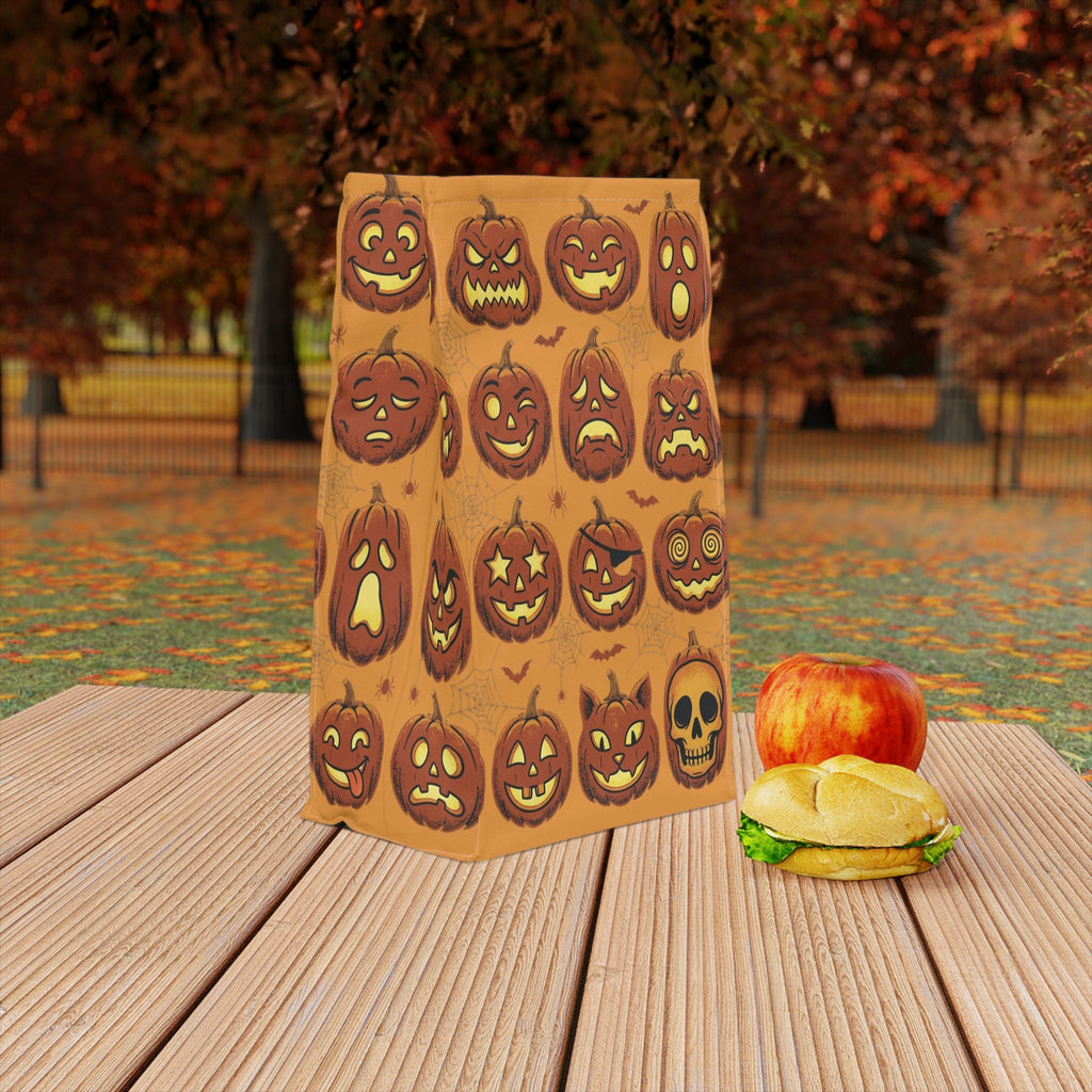 Halloween Pumpkin Lunch Bag — Spooky Jack-O'-Lantern Insulated Tote - Dark Sky Outpost