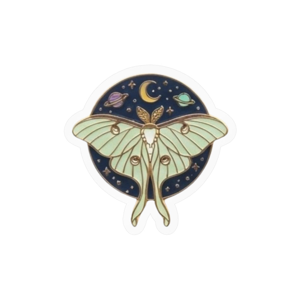 Luna Moth Celestial Vinyl Sticker — Kiss-Cut Decal - Dark Sky Outpost