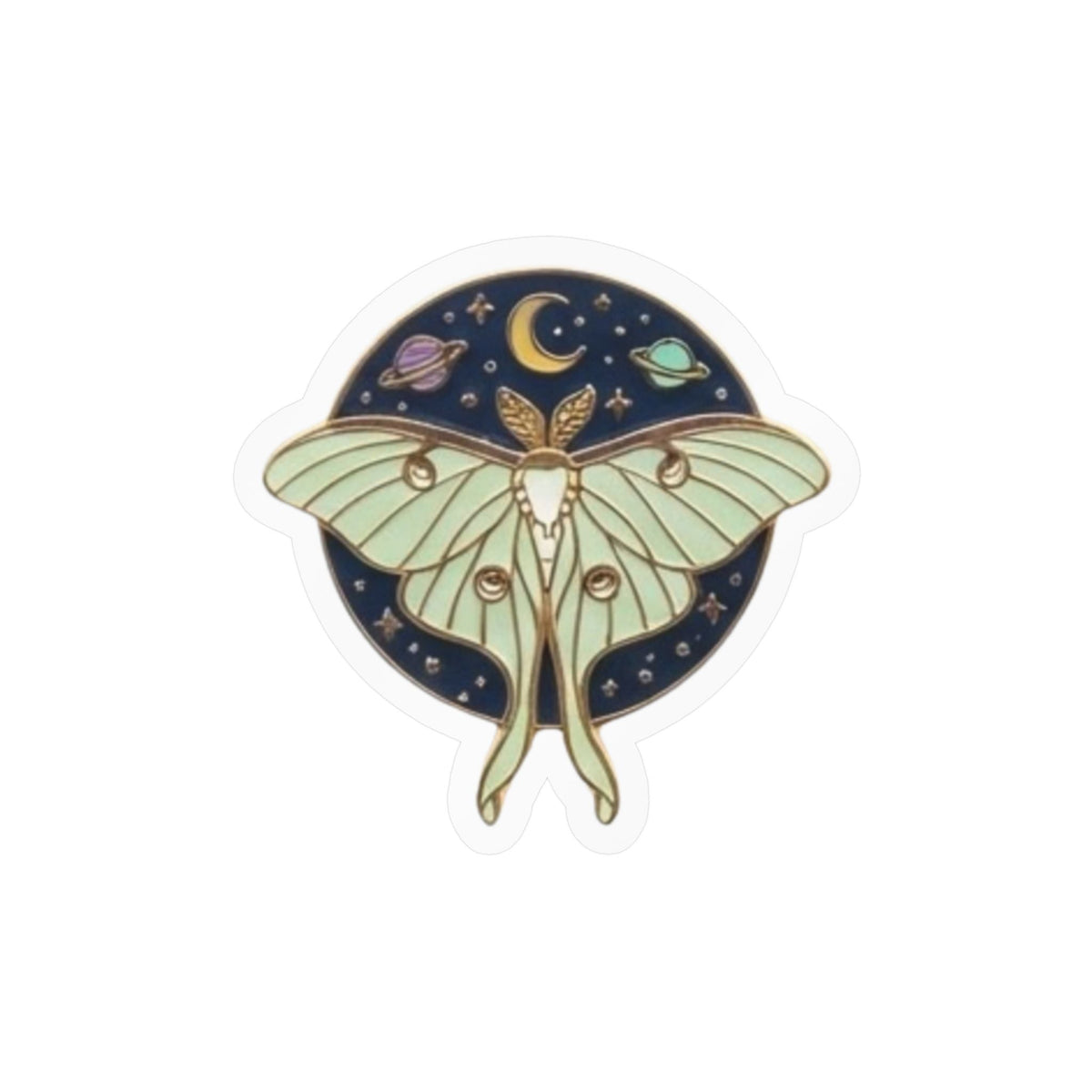 Luna Moth Celestial Vinyl Sticker — Kiss-Cut Decal - Dark Sky Outpost