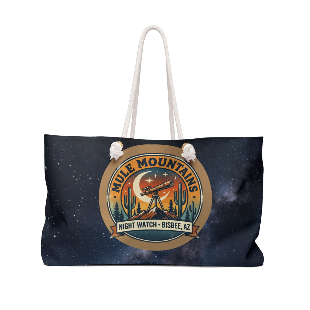 Mule Mountains Night Watch Weekender Bag — Bisbee AZ Desert Stargazing Travel Tote - Dark Sky Outpost
