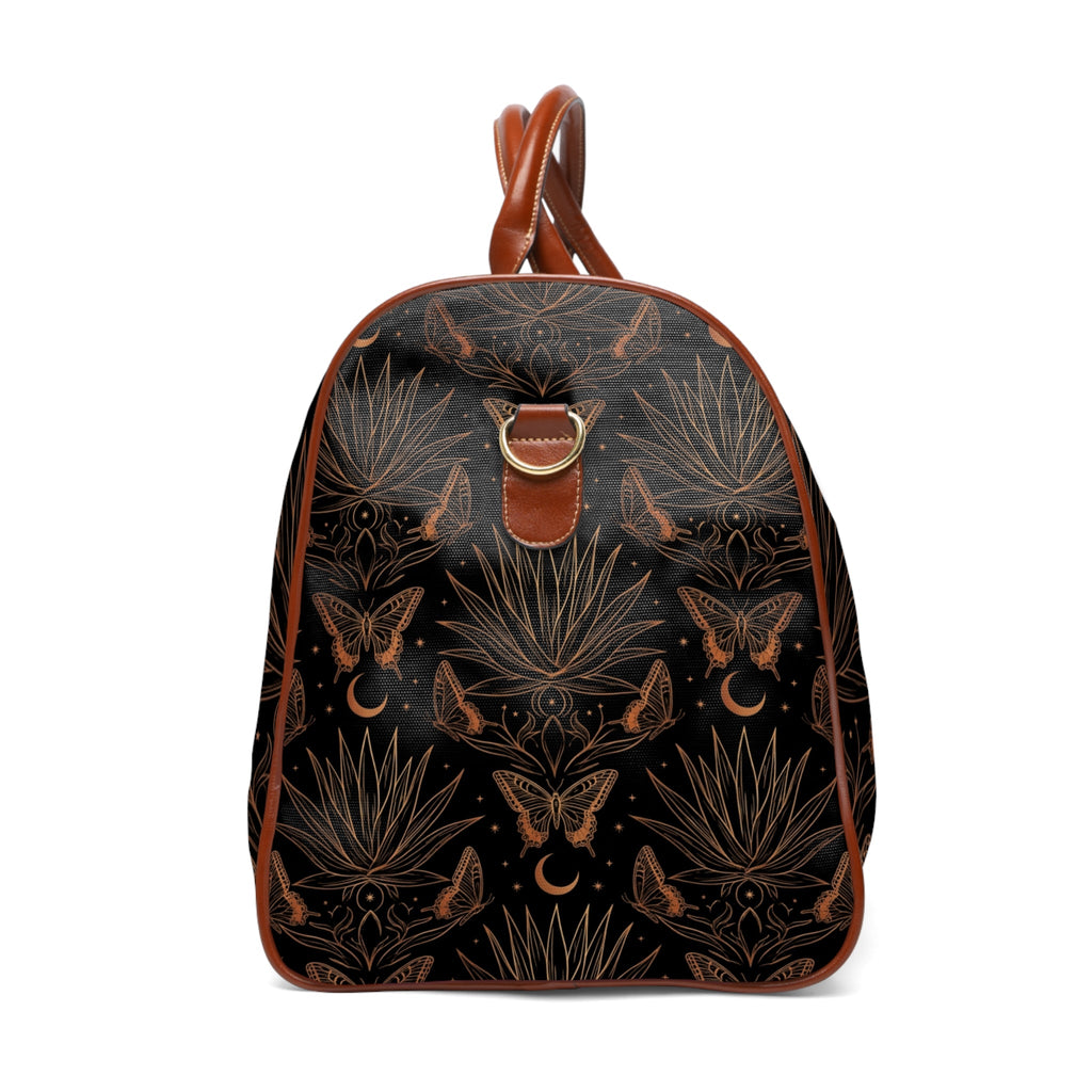 Mystic Moon Travel Bag — Waterproof Duffle with Celestial Butterfly Design - Dark Sky Outpost