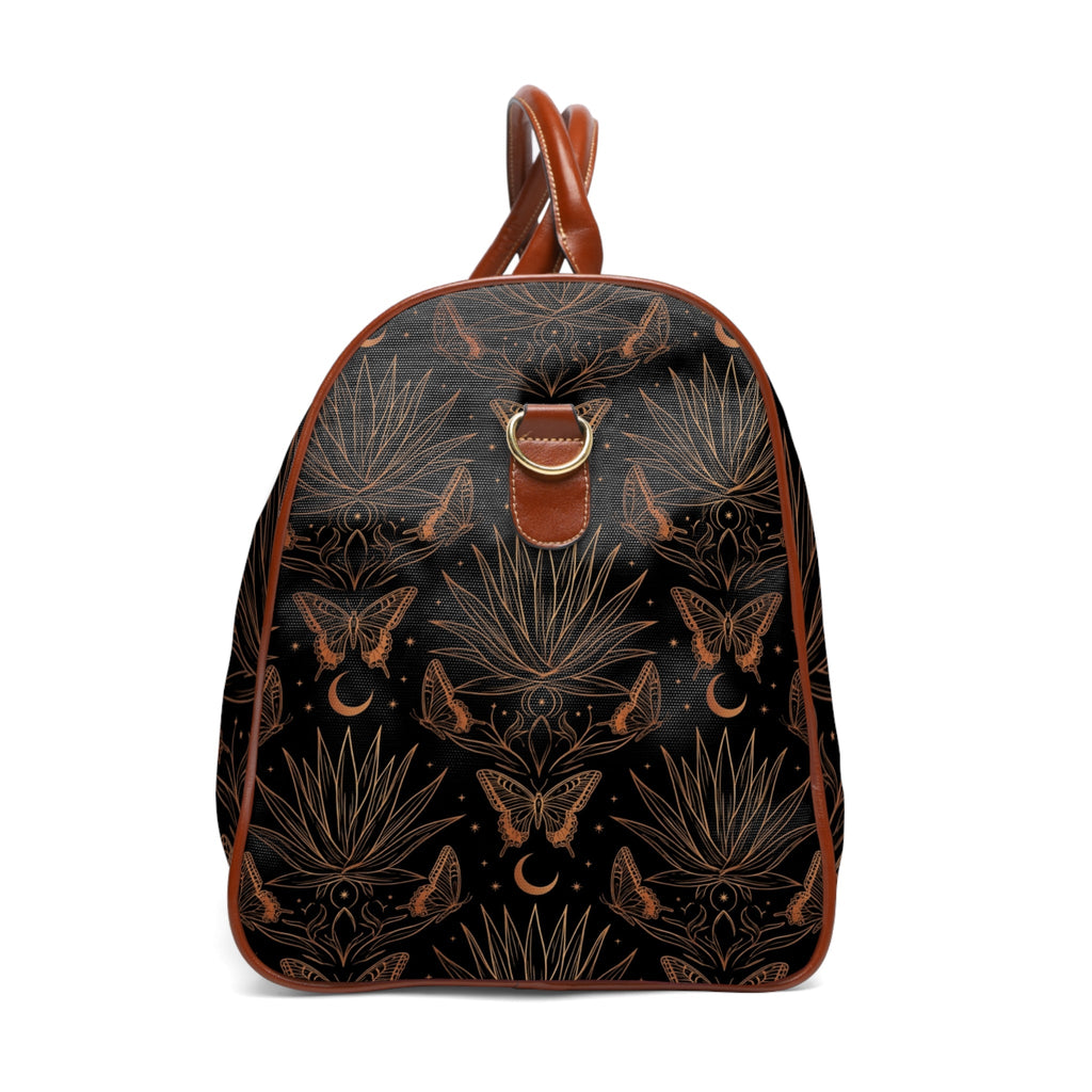 Mystic Moon Travel Bag — Waterproof Duffle with Celestial Butterfly Design - Dark Sky Outpost