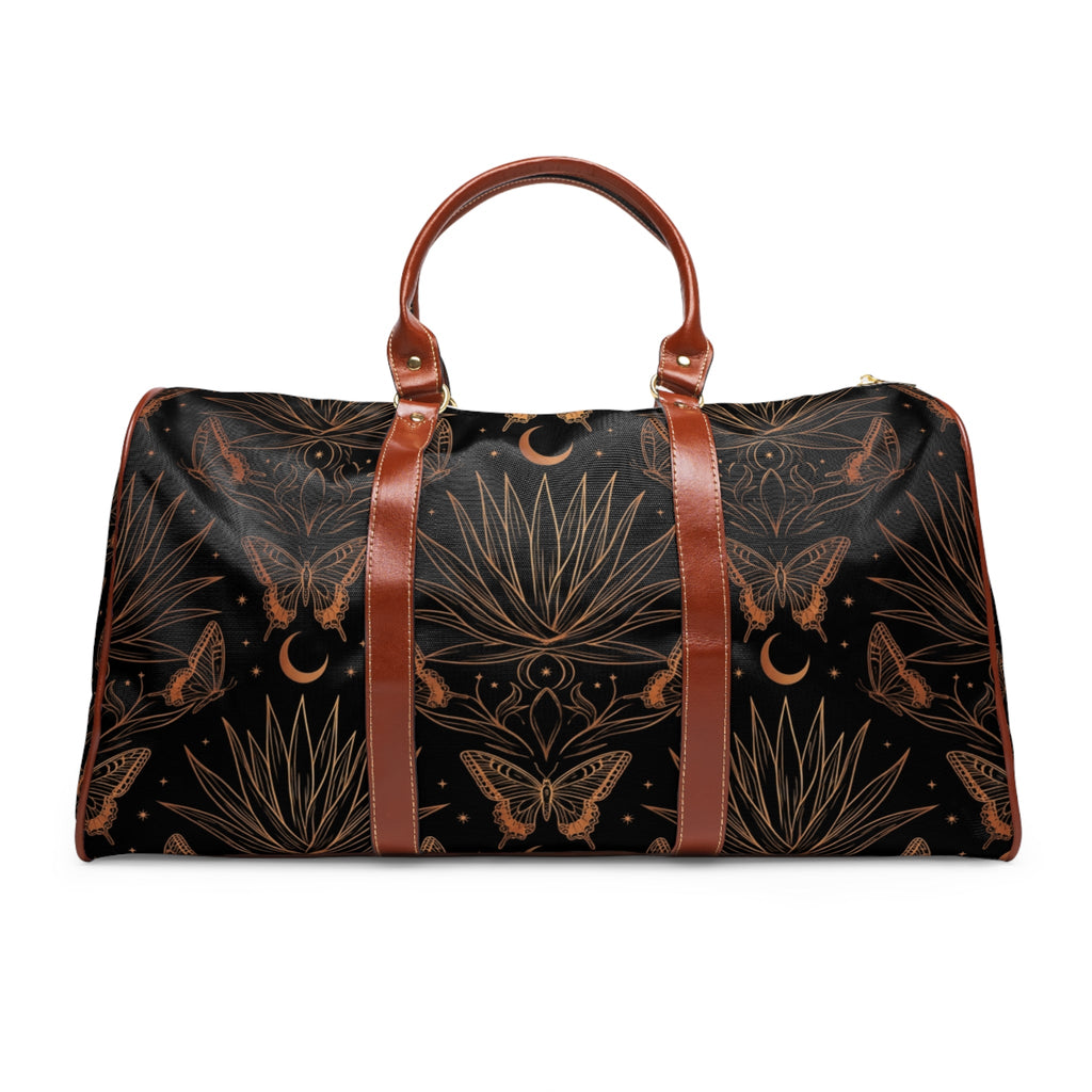 Mystic Moon Travel Bag — Waterproof Duffle with Celestial Butterfly Design - Dark Sky Outpost