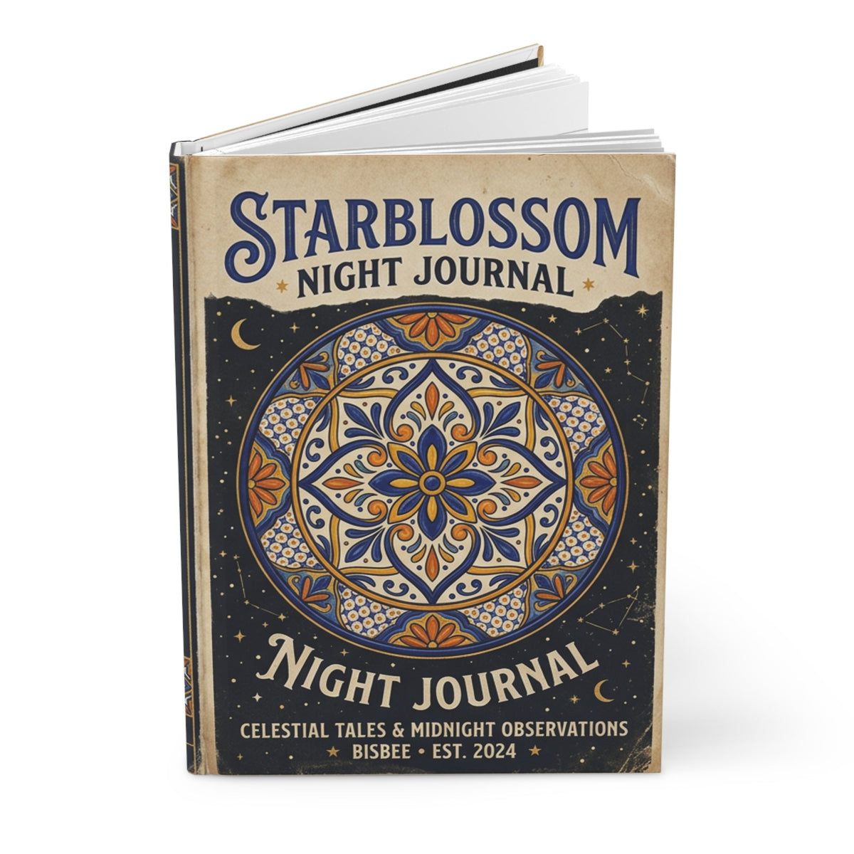 Night Journal — Starblossom Celestial Hardcover Journal (Lined) - Dark Sky Outpost