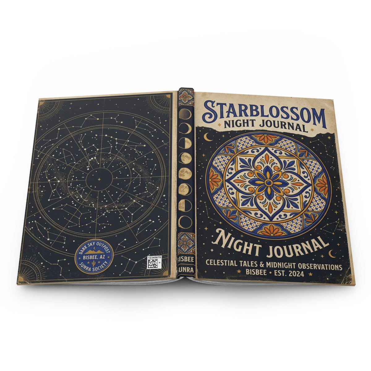 Night Journal — Starblossom Celestial Hardcover Journal (Lined) - Dark Sky Outpost