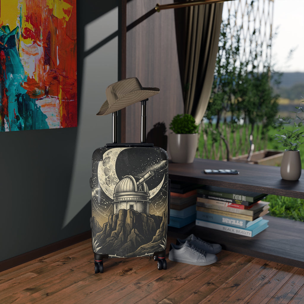 Observatory Telescope Suitcase — Cosmic Moon Travel Luggage - Dark Sky Outpost