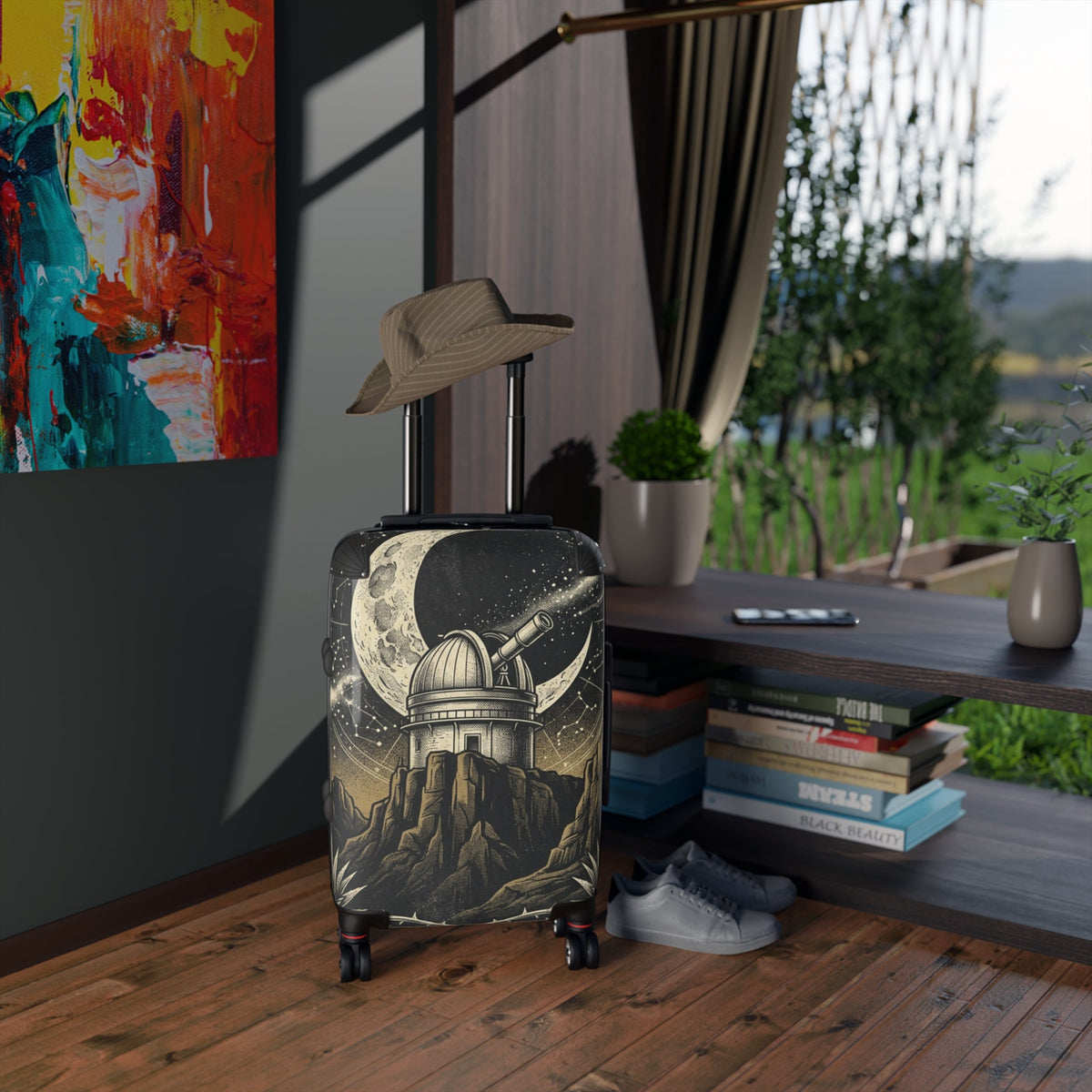 Observatory Telescope Suitcase — Cosmic Moon Travel Luggage - Dark Sky Outpost