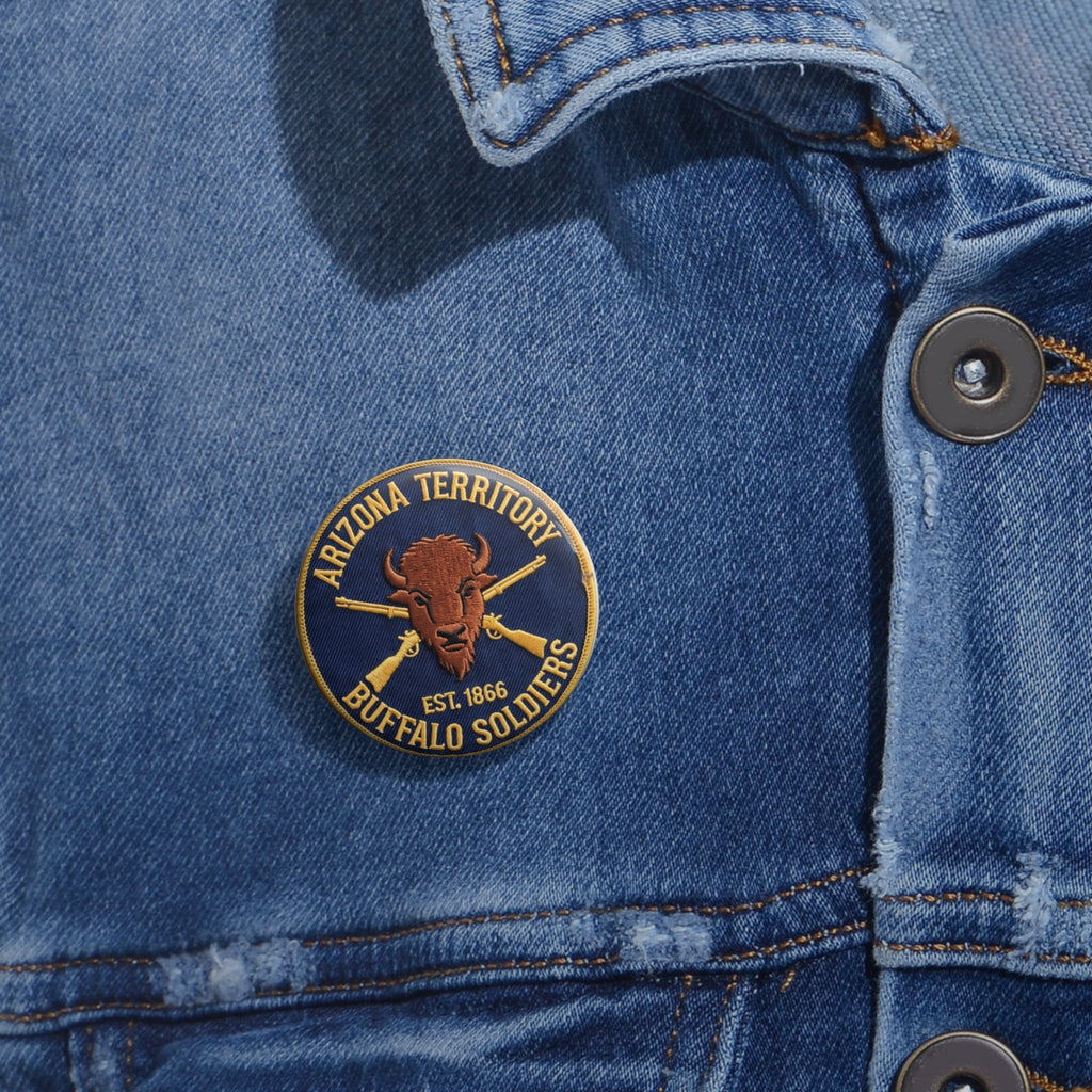 Pin Button — Arizona Territory Buffalo Soldiers Round Enamel Lapel Pin (Est. 1866) - Dark Sky Outpost