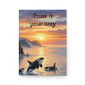 Print It Your Way Coastal Orca & Lighthouse Hardcover Journal - Dark Sky Outpost