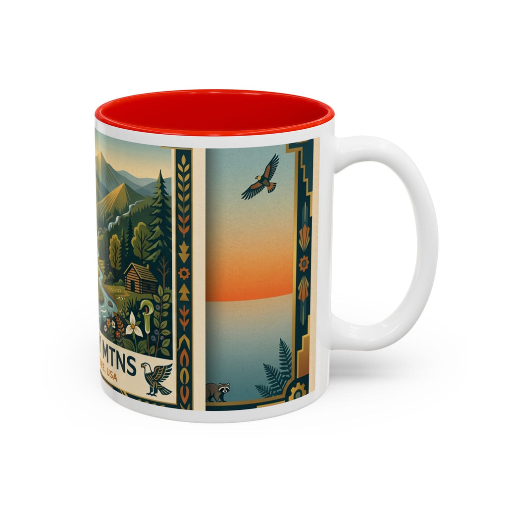 Smoky Mtns Scenic Accent Mug — Tennessee Mountains Coffee Cup (11oz/15oz) - Dark Sky Outpost