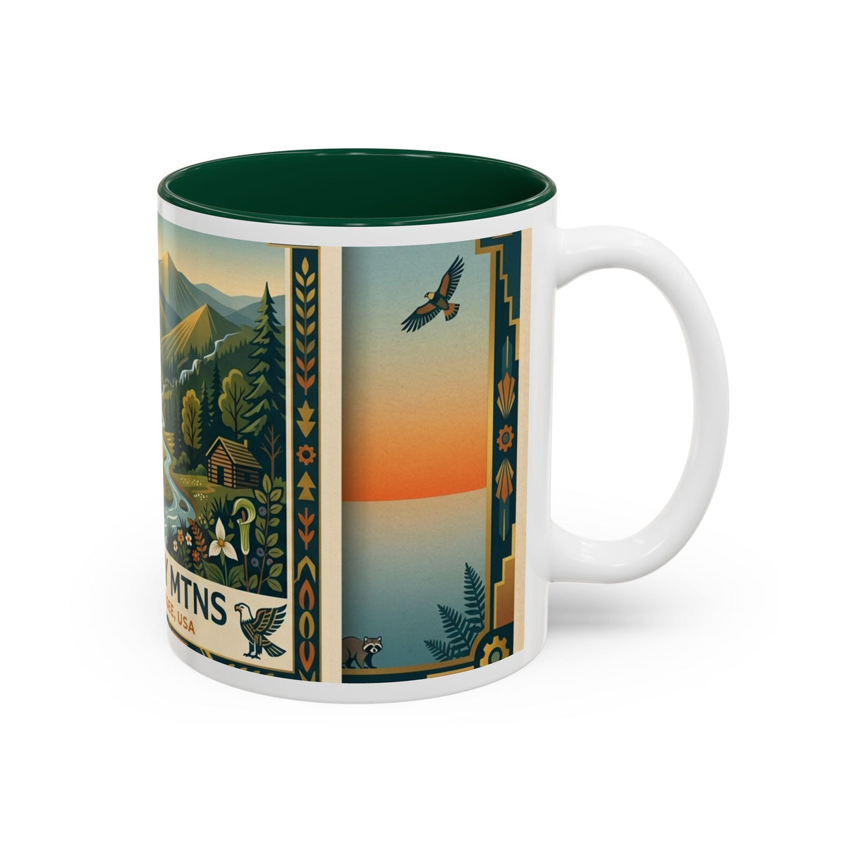 Smoky Mtns Scenic Accent Mug — Tennessee Mountains Coffee Cup (11oz/15oz) - Dark Sky Outpost