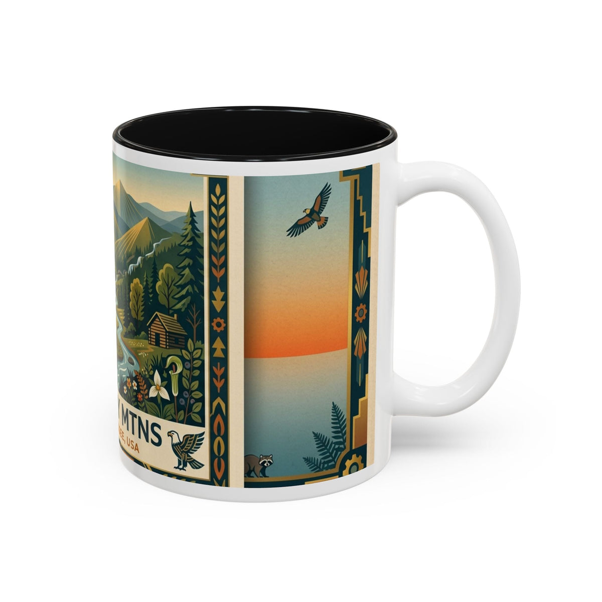 Smoky Mtns Scenic Accent Mug — Tennessee Mountains Coffee Cup (11oz/15oz) - Dark Sky Outpost