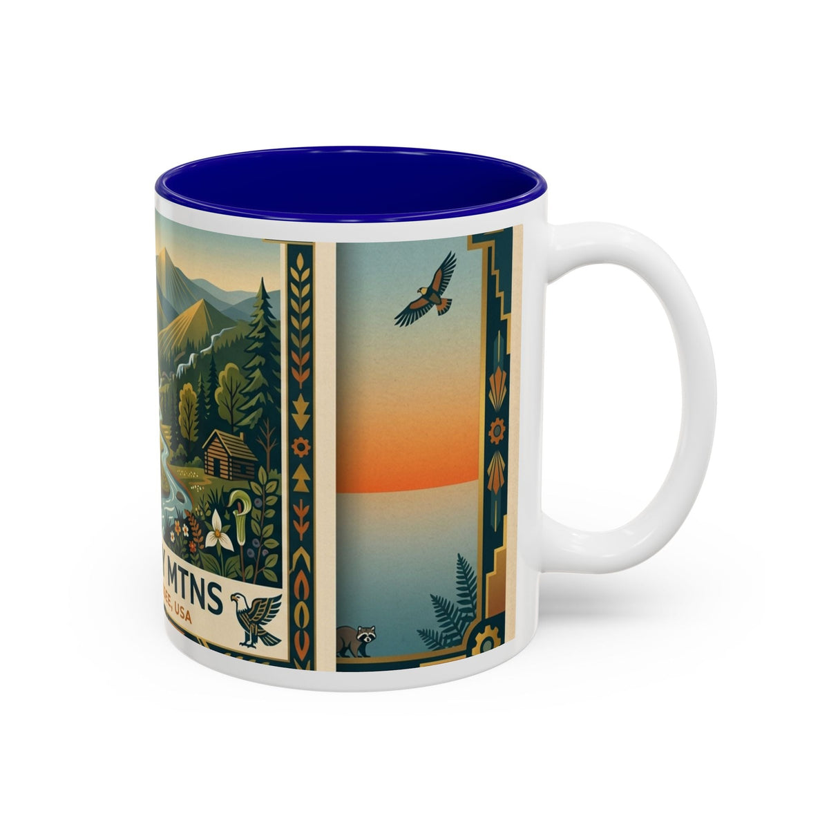 Smoky Mtns Scenic Accent Mug — Tennessee Mountains Coffee Cup (11oz/15oz) - Dark Sky Outpost