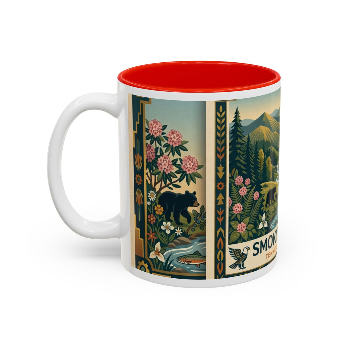 Smoky Mtns Scenic Accent Mug — Tennessee Mountains Coffee Cup (11oz/15oz) - Dark Sky Outpost