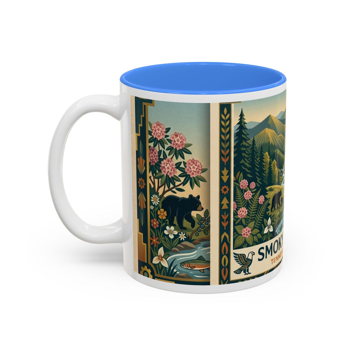 Smoky Mtns Scenic Accent Mug — Tennessee Mountains Coffee Cup (11oz/15oz) - Dark Sky Outpost