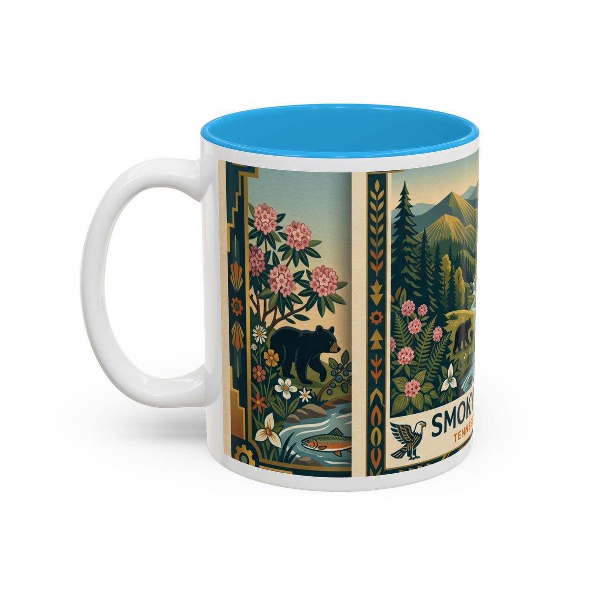 Smoky Mtns Scenic Accent Mug — Tennessee Mountains Coffee Cup (11oz/15oz) - Dark Sky Outpost