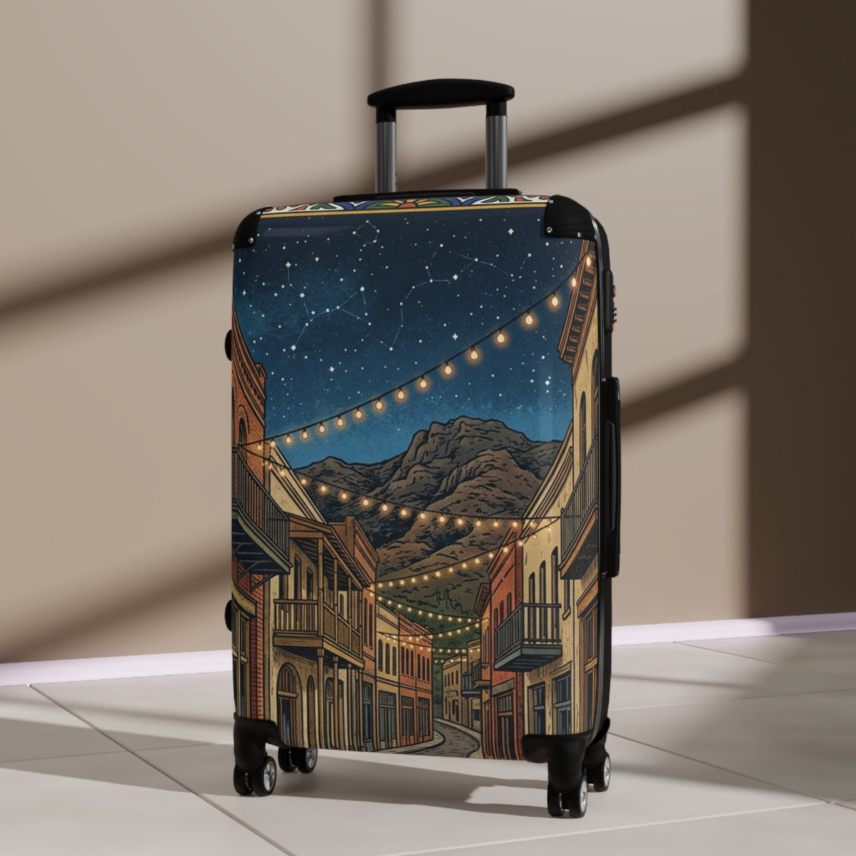 Starry Mountain Town Travel Suitcase - Dark Sky Outpost