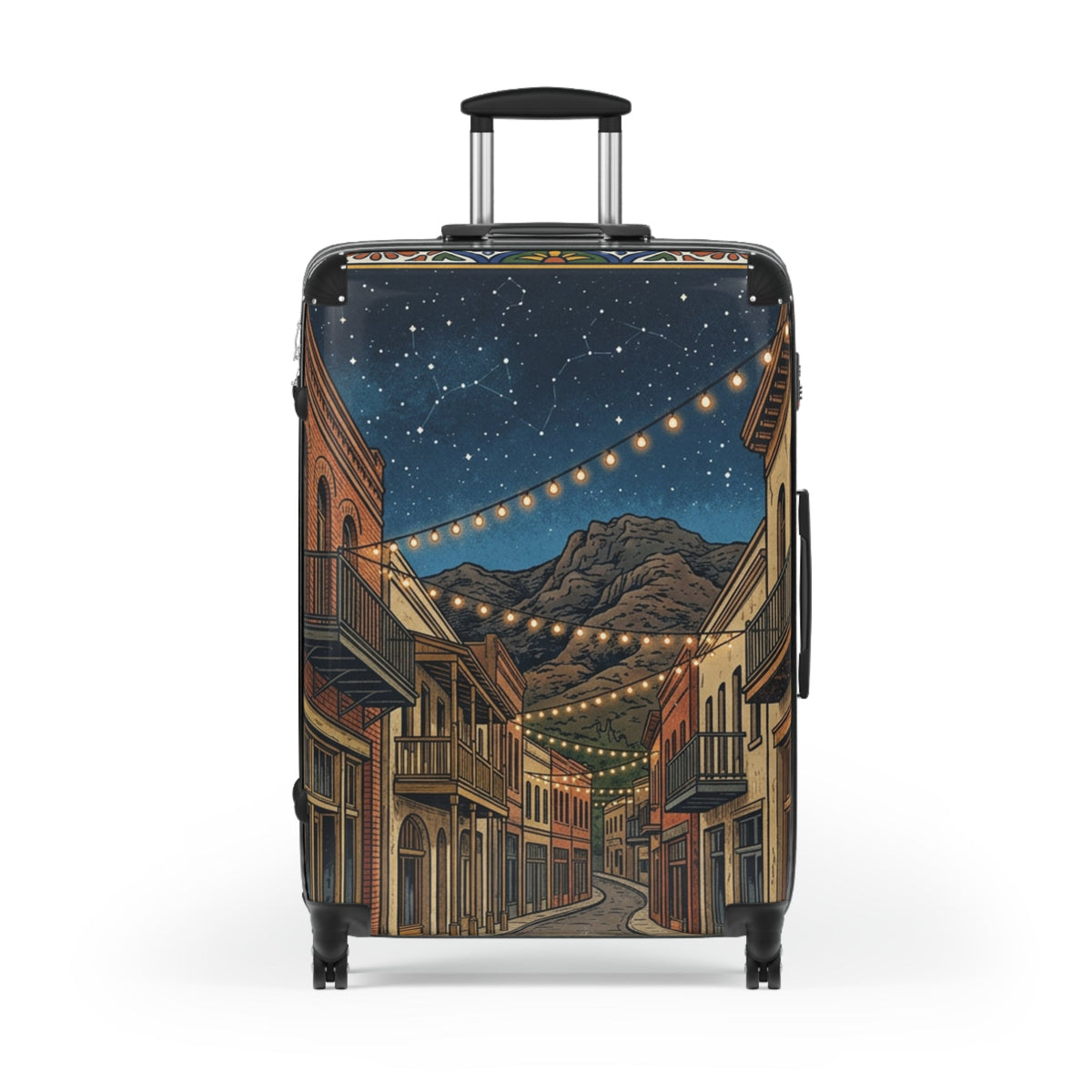 Starry Mountain Town Travel Suitcase - Dark Sky Outpost