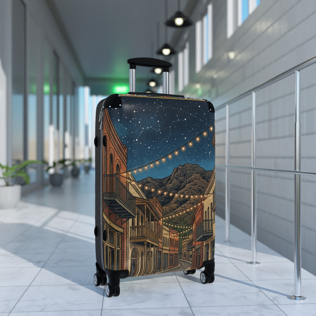 Starry Mountain Town Travel Suitcase - Dark Sky Outpost