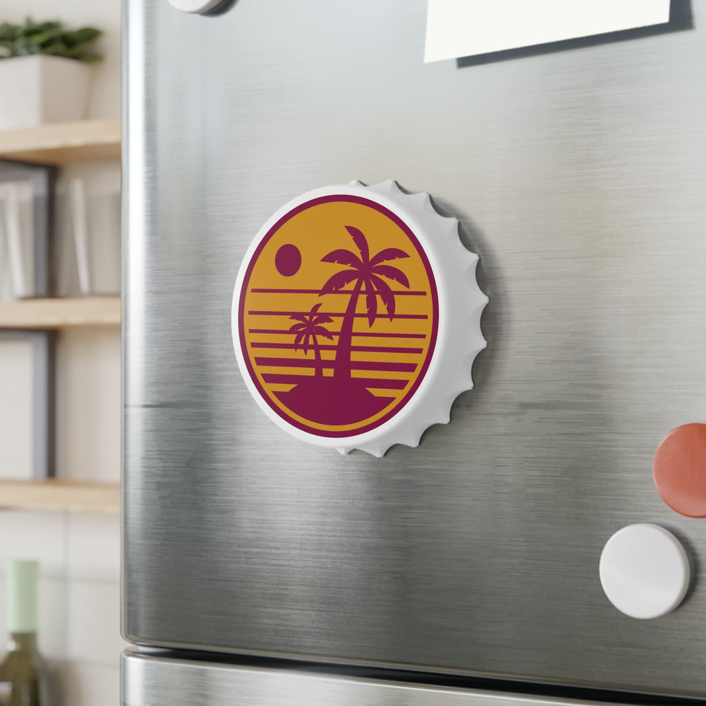 Tropical Sunset Bottle Opener — Palm Tree Beach Bar Keychain - Dark Sky Outpost