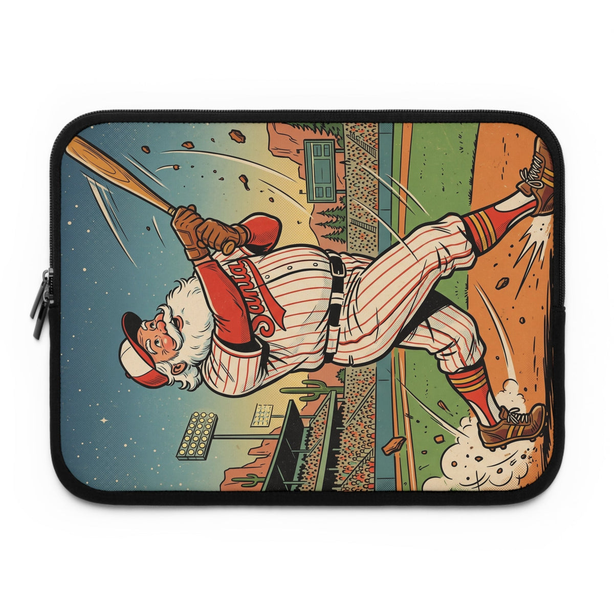 Vintage Baseball Santa Laptop Sleeve - Dark Sky Outpost