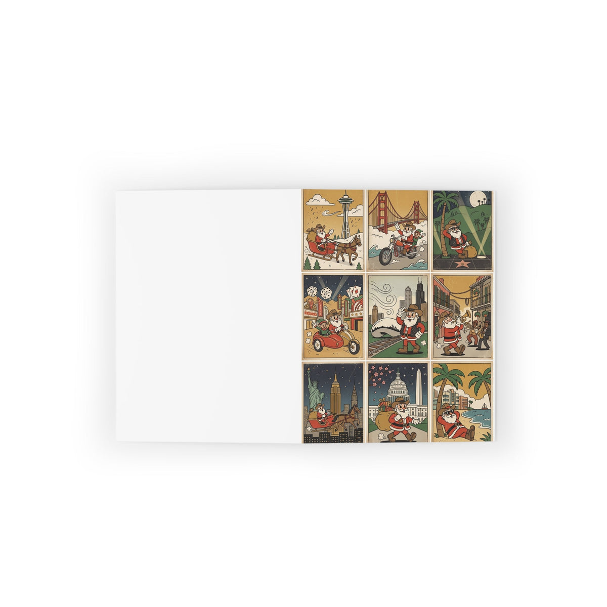 Vintage Santa Travel Greeting Cards - Christmas - Dark Sky Outpost