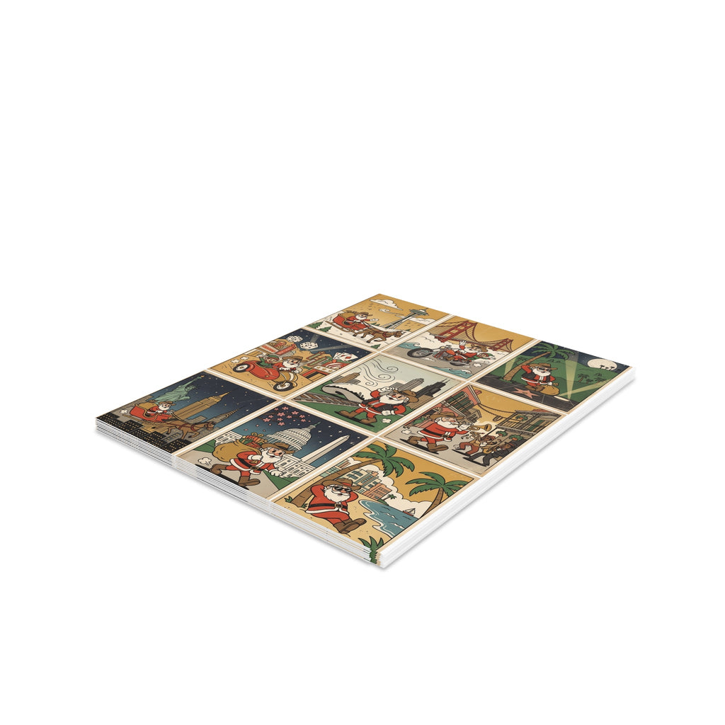 Vintage Santa Travel Greeting Cards - Christmas - Dark Sky Outpost