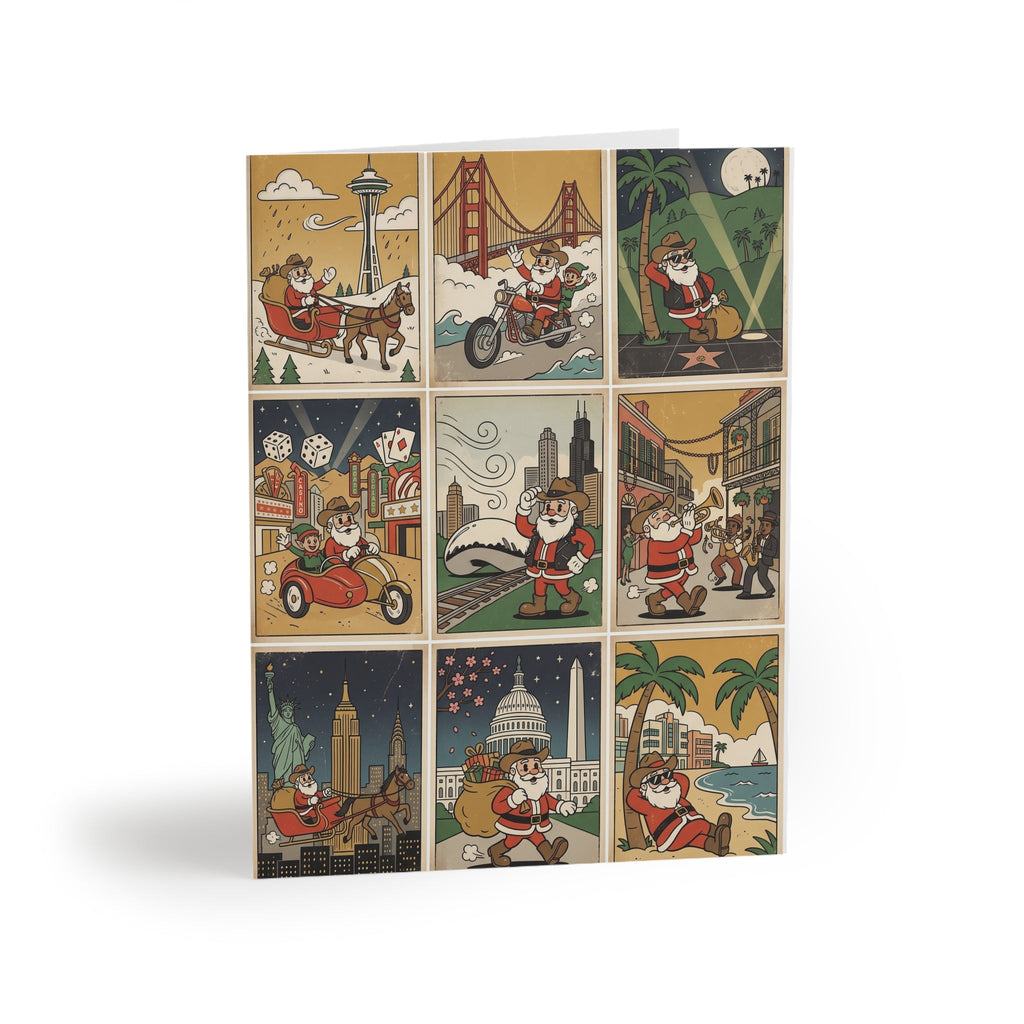 Vintage Santa Travel Greeting Cards - Christmas - Dark Sky Outpost