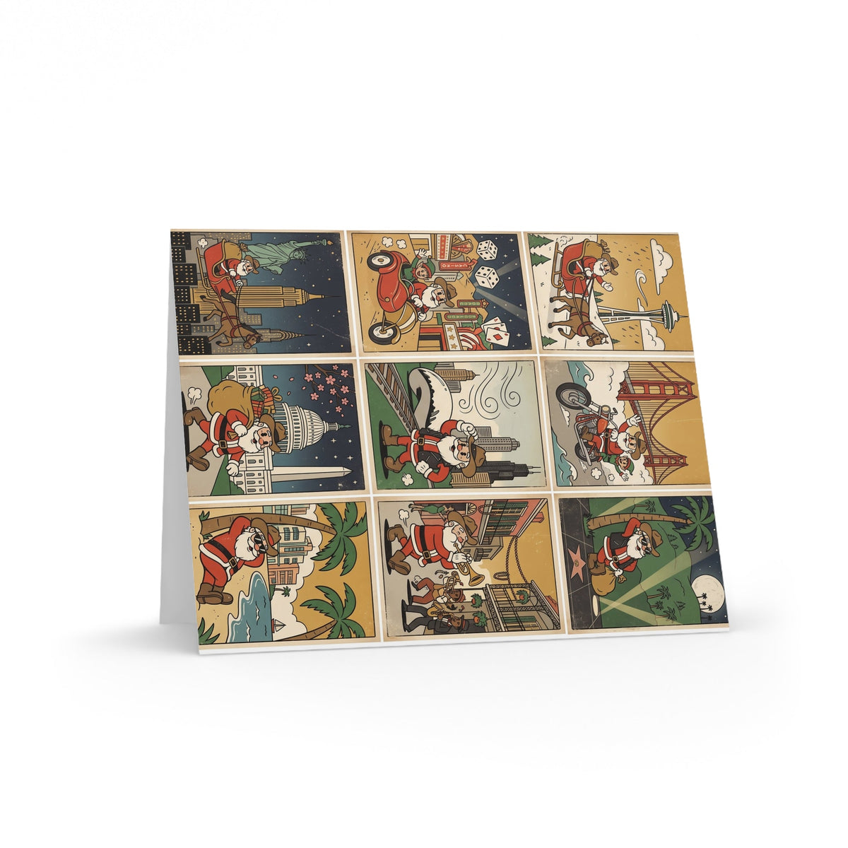 Vintage Santa Travel Greeting Cards - Christmas - Dark Sky Outpost