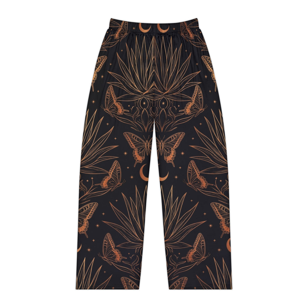 Womens Pajama Pants — Moonlit Moth & Botanicals Lounge Pants - Dark Sky Outpost