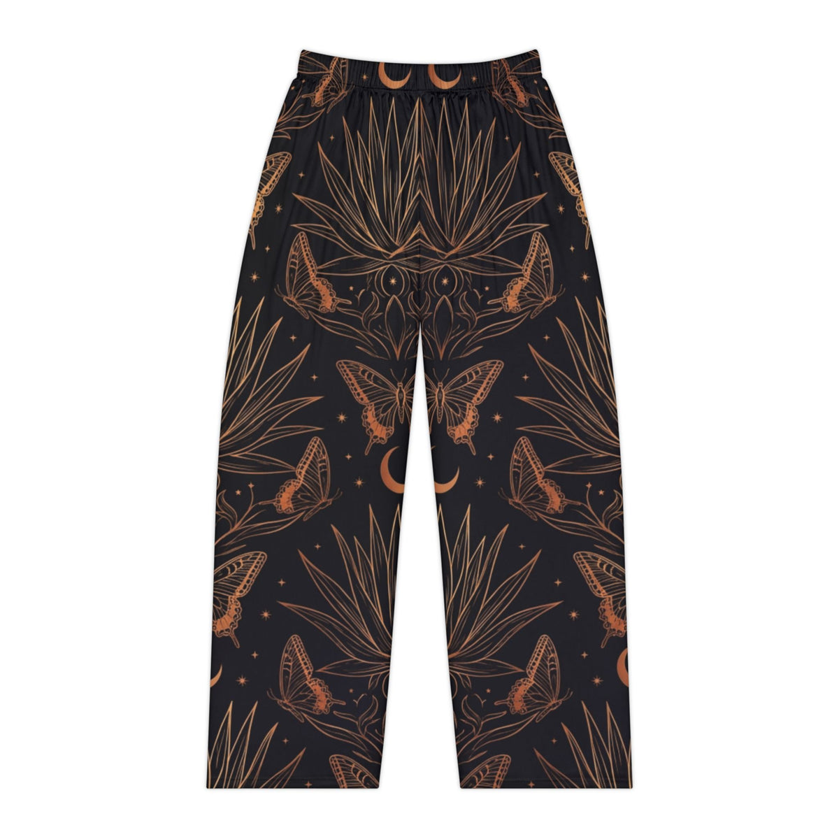Womens Pajama Pants — Moonlit Moth & Botanicals Lounge Pants - Dark Sky Outpost