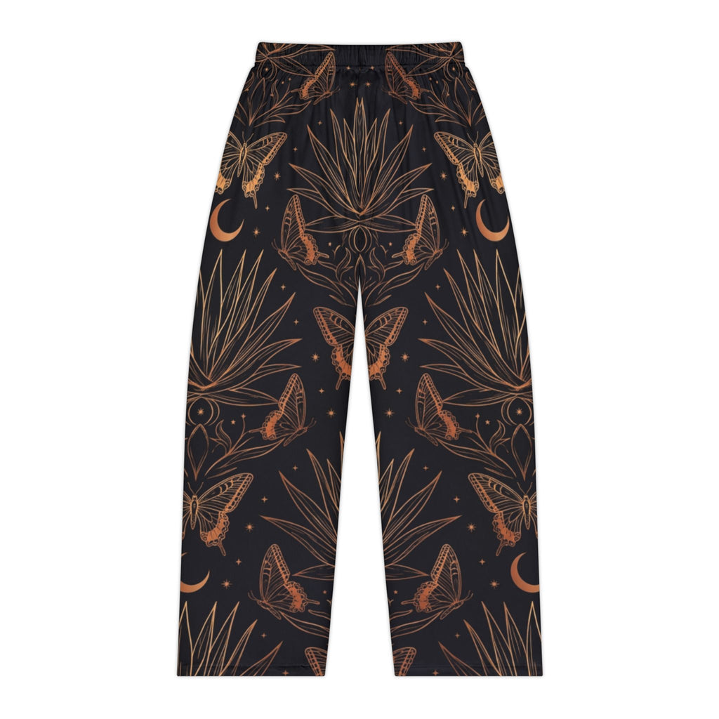 Womens Pajama Pants — Moonlit Moth & Botanicals Lounge Pants - Dark Sky Outpost