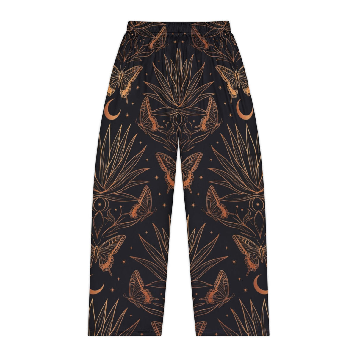 Womens Pajama Pants — Moonlit Moth & Botanicals Lounge Pants - Dark Sky Outpost